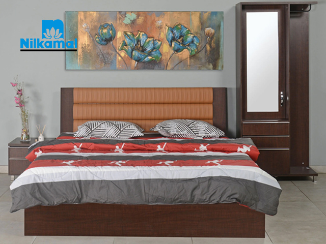 Nilkamal Delhi King Bed Brown Maple