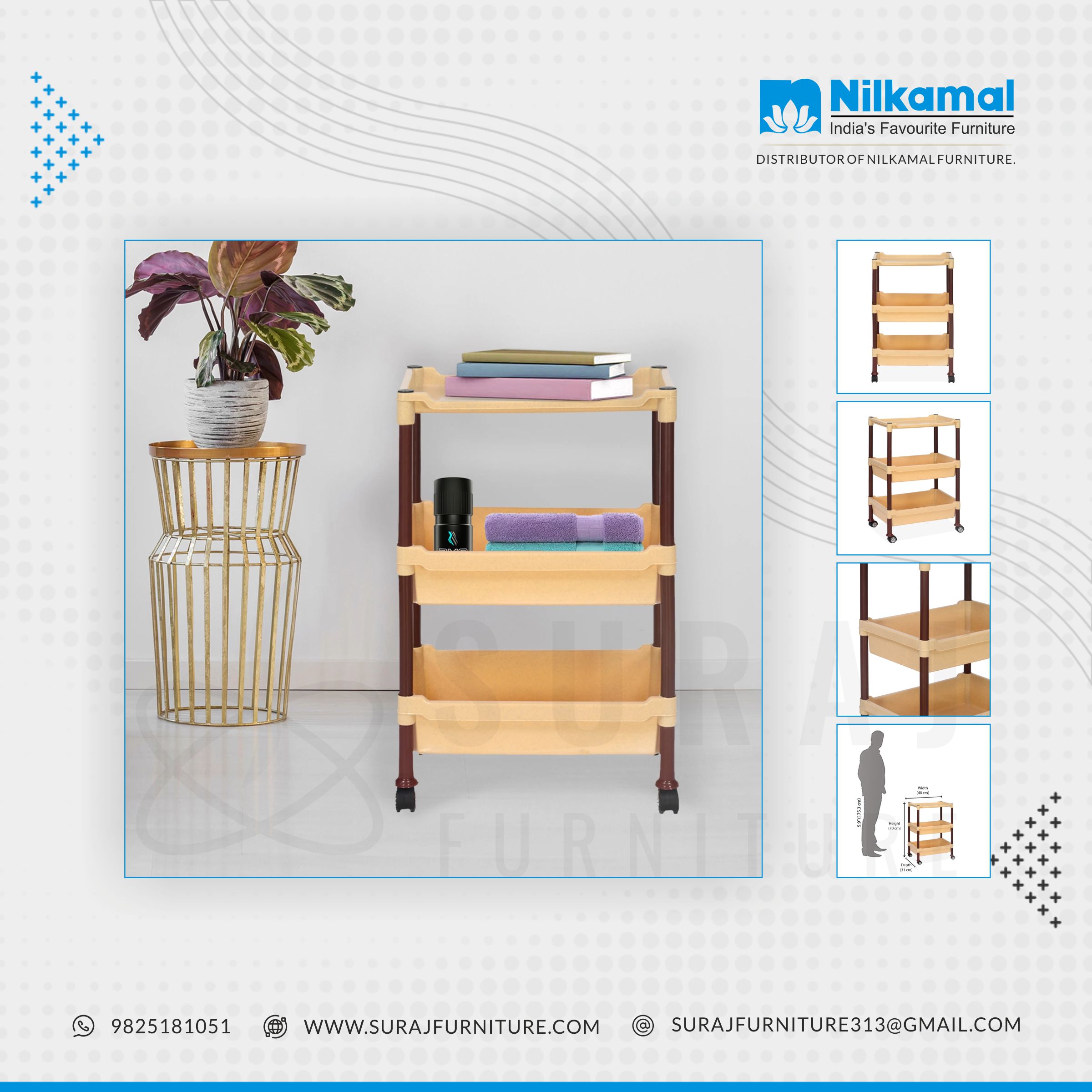 storage trolley with wheels trolley