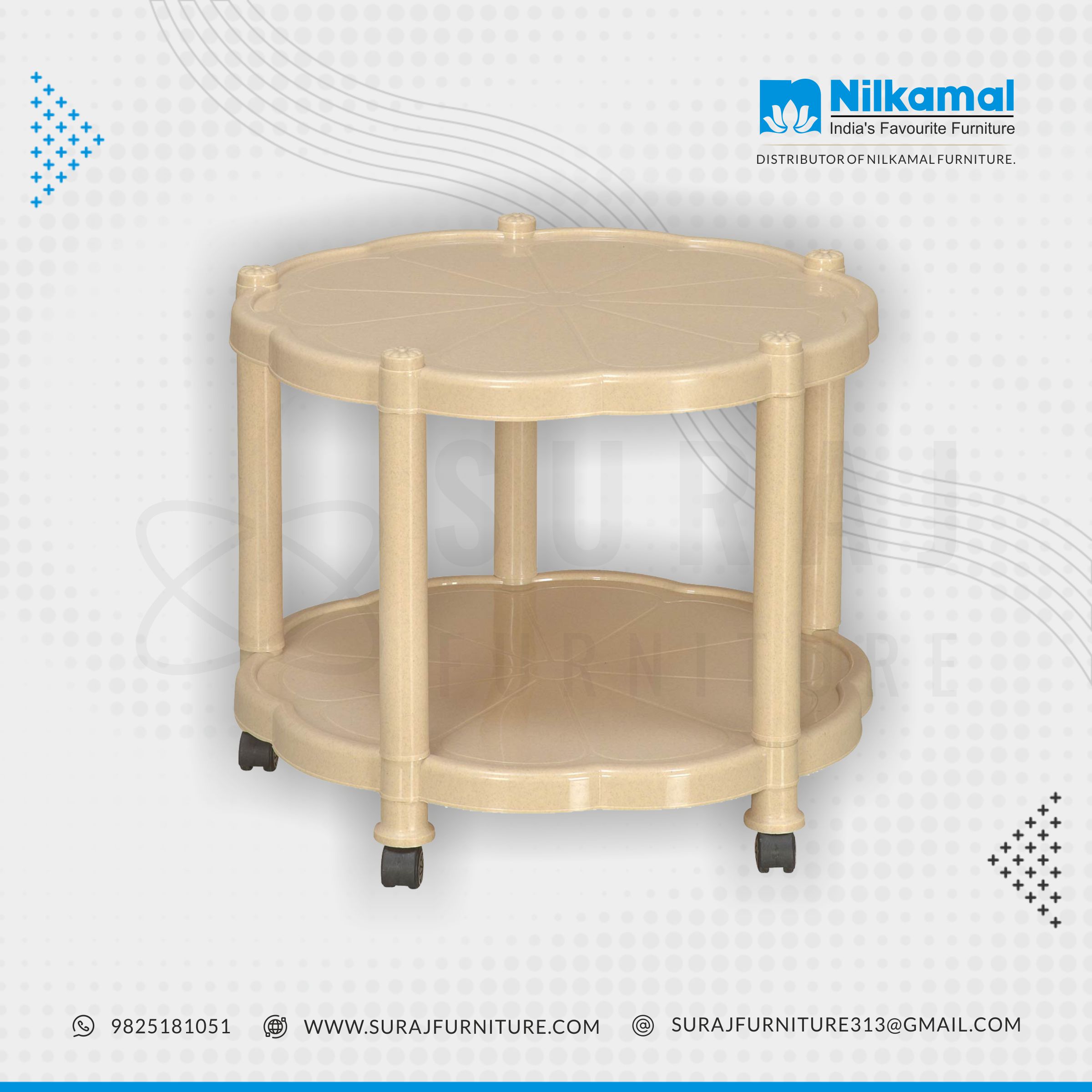 nilkamal center table wheels