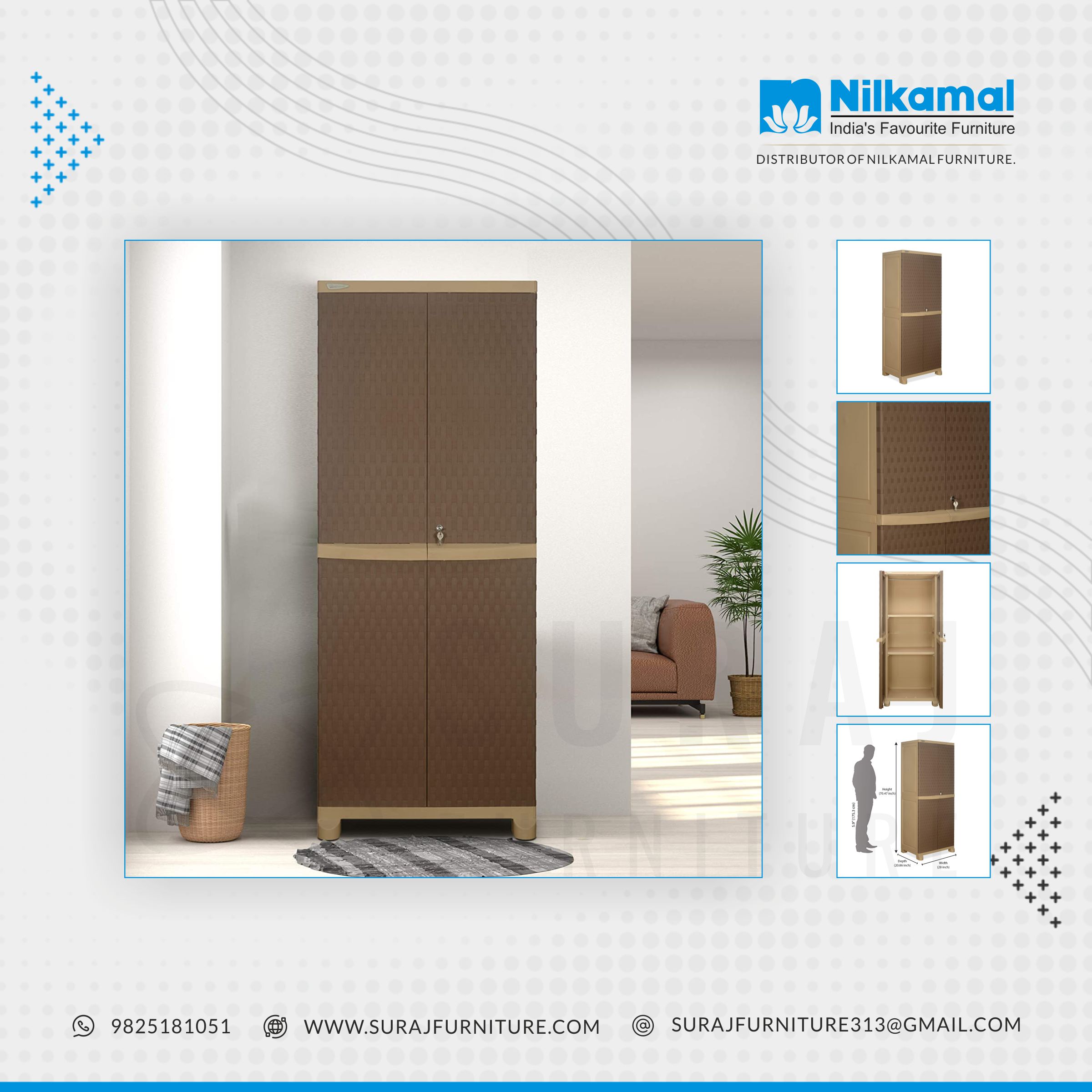 Nilkamal Plastic Cupboard Cane