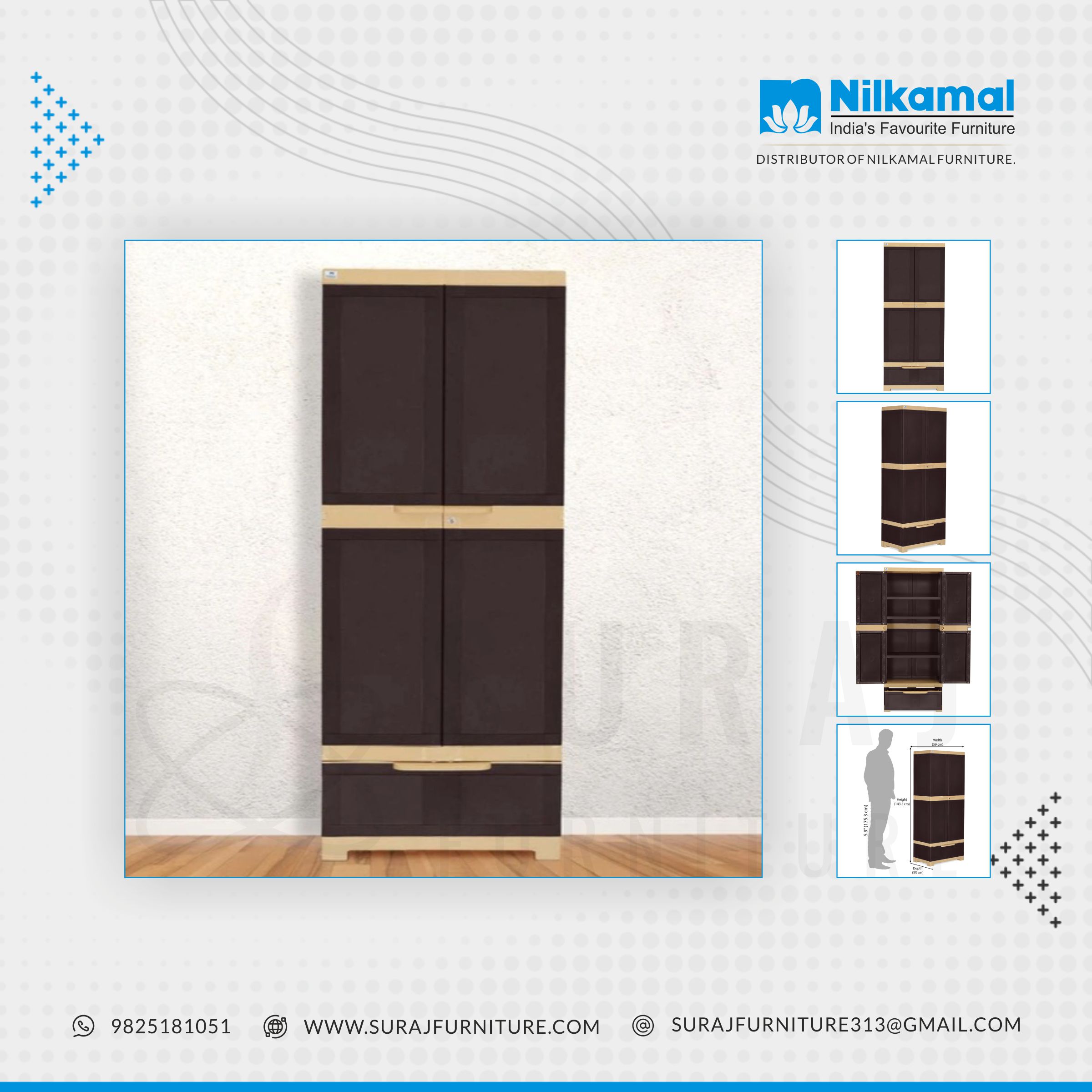 Nilkamal Plastic Cupboard Drawer